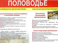 Памятки населению по действиям при половодье и паводке